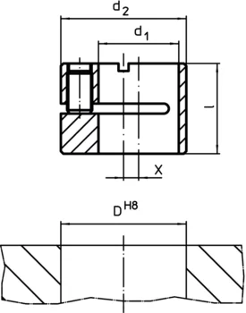                                             Eccentric Mounting Bushings for lateral plungers, smooth - INCH
 IM0003461 Zeichnung
