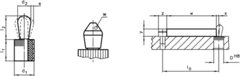                                 Accessories for: 2B150. Lateral Plungers with plastic spring and pin - INCH
 IM0006593 Zeichnung
