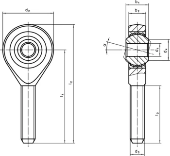                                             Rod Ends DIN 12240-4, with male thread
 IM0009528 Zeichnung
