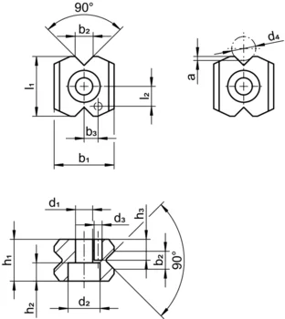                                             Locator with bore hole, for spring plungers
 IM0016901 Zeichnung
