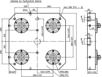                                             Base Plates with 4 single acting connecting elements
 IM0000559 Zeichnung en
