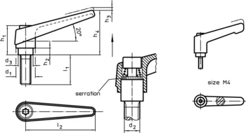                                             Adjustable Clamping Levers with screw
 IM0001385 Zeichnung en
