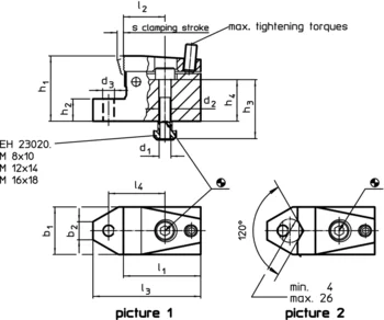                                             Down-Hold Clamps without clamping lever, with support
 IM0002019 Zeichnung en
