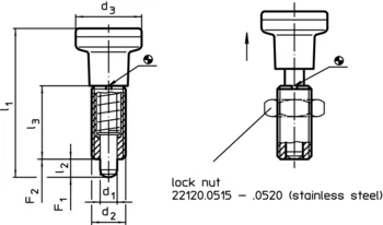                                 Accessories for: 22120. Index Plungers without hexagon collar, stainless steel
 IM0003125 Zeichnung en
