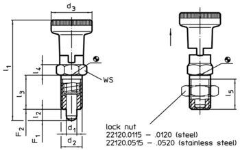                                 Accessories for: 22120. Index Plungers with hexagon collar and locking
 IM0003161 Zeichnung en
