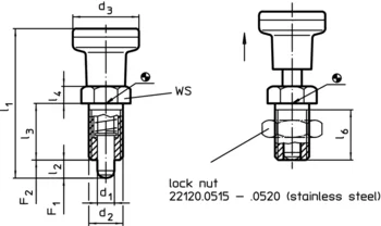                                 Accessories for: 22120. Index Plungers with hexagon collar, stainless steel
 IM0003173 Zeichnung en
