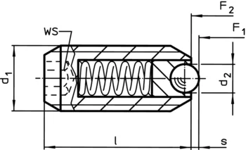                                             Spring Plungers with moveable ball and internal hexagon
 IM0007593 Zeichnung en
