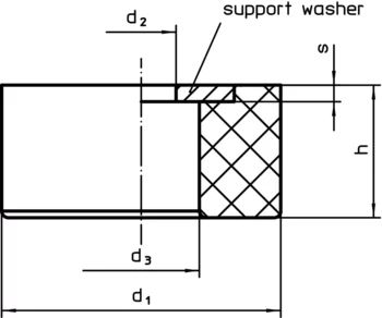                                             Rubber Endstop Buffers cylindrical, front mounting
 IM0009840 Zeichnung en
