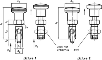                                 Accessories for: 22120. Index Plungers with hexagon collar, stainless steel A4
 IM0013429 Zeichnung en
