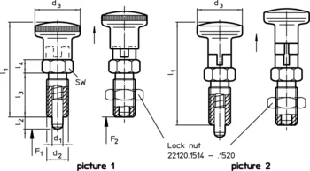                                 Accessories for: 22120. Index Plungers with hexagon collar and locking, stainless steel A4
 IM0013430 Zeichnung en
