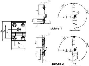                                             Hinges stainless steel, elongated on one side
 IM0013436 Zeichnung en
