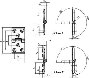                                             Hinges stainless steel, elongated on both sides
 IM0013437 Zeichnung en
