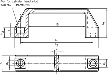                                             U-Handles plastic, front mounting
 IM0014603 Zeichnung en
